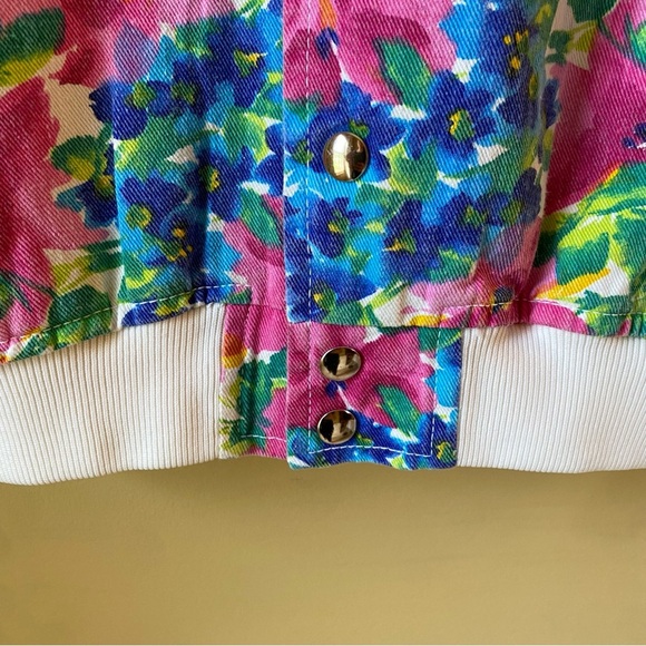 Vintage 90s Action West Floral Denim Jacket Women’s Mediun Cottagecore - Picture 4 of 12